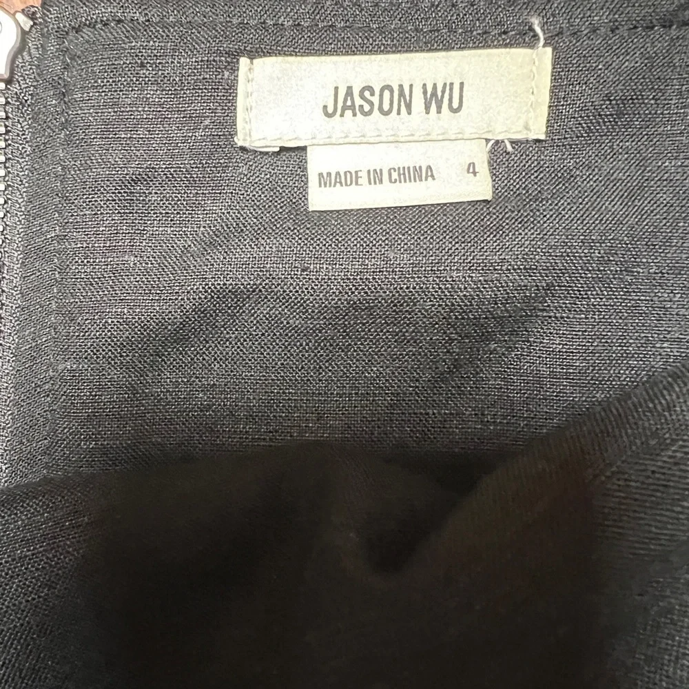 Jason Wu 2-Piece Set Women’s Top 4 Skirt 8 Black Linen Look Shell Fringe NWT
